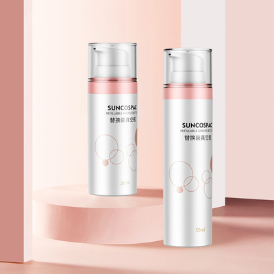 30ml 50ml Bơm PET Bao bì mỹ phẩm có thể thay thế PET Double Wall Face Cream