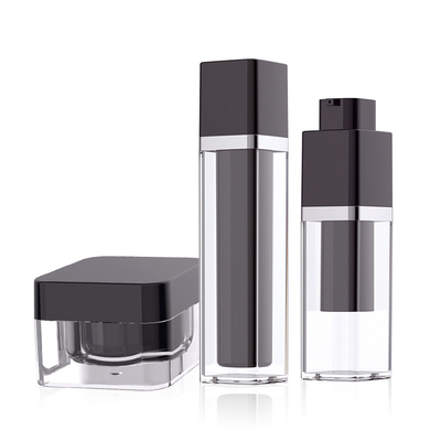 Hình vuông màu đen acrylic trong suốt Chai bơm không khí và số lượng lớn